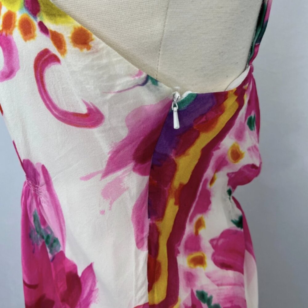 Suzi Chin Colorful Fairycore Dress Whimsical Asymmetrical 100% Silk Y2K - Picture 5 of 14